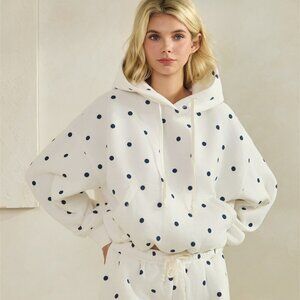new VEVERET bubble hem hoodie sweatshirt POLKA DOT SM-LG hot trend stylish comfy